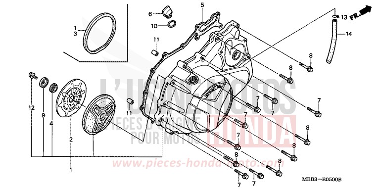 PANNEAU CARTER-MOTEUR D. de VTR "FireStorm" PEARL FLASH YELLOW (Y163) de 2001